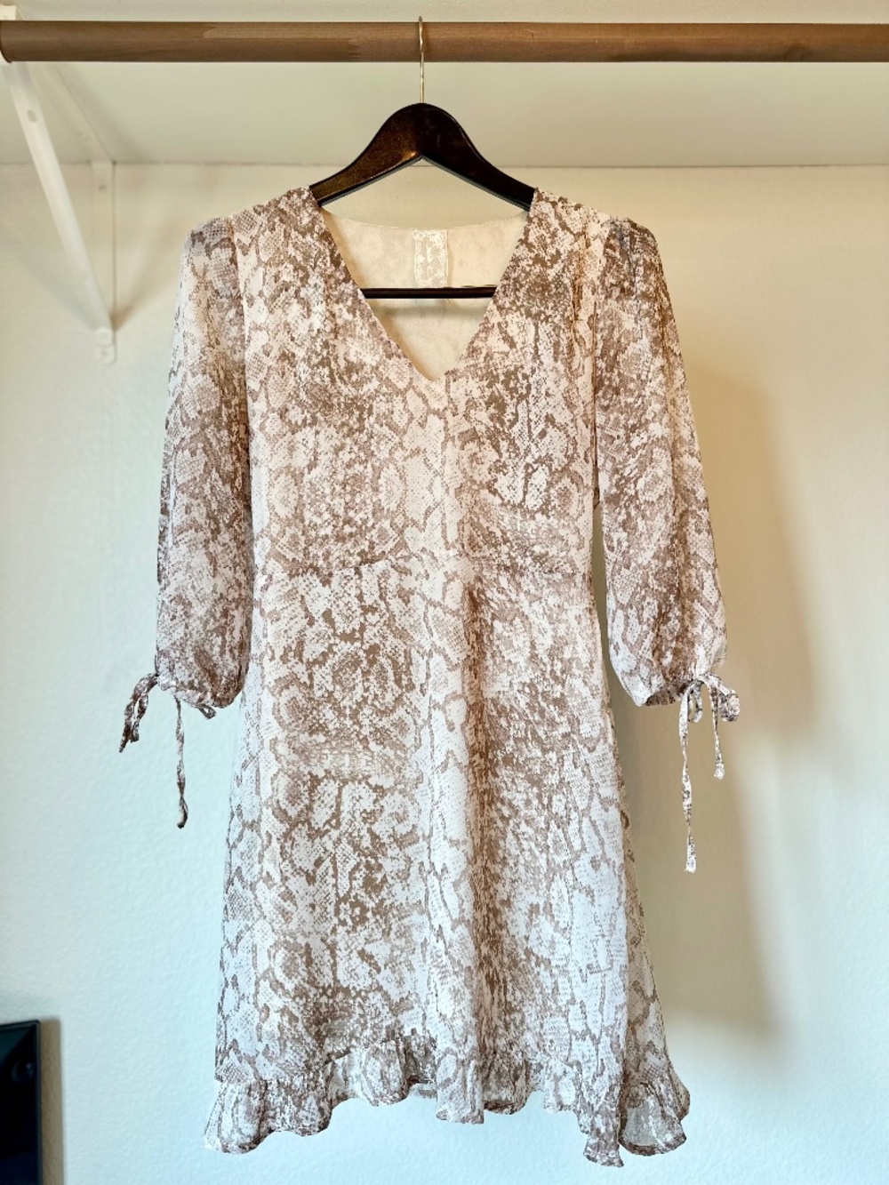 Brown and Cream Snake Skin dress Small
